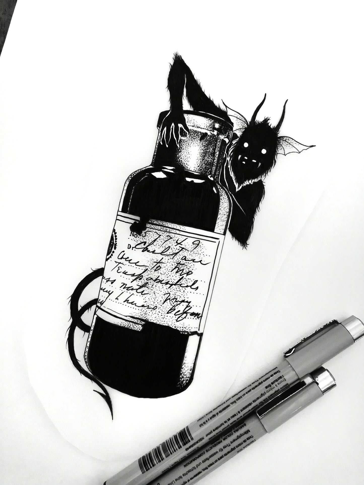 Démon de la bouteille de pharmacie