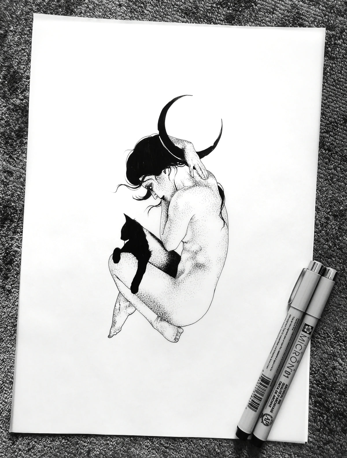 The Superstitious rest with cat and moon