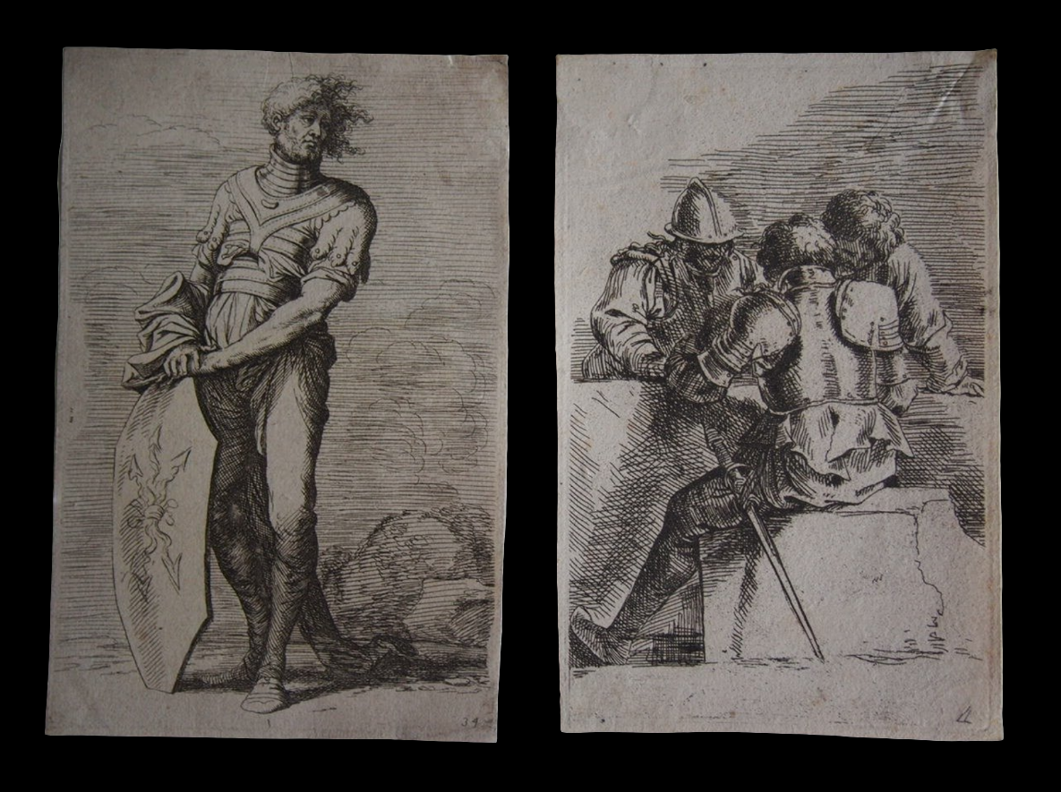 Salvator Rosa (1615-1673) - Four prints from the series of Figurine, 17th C