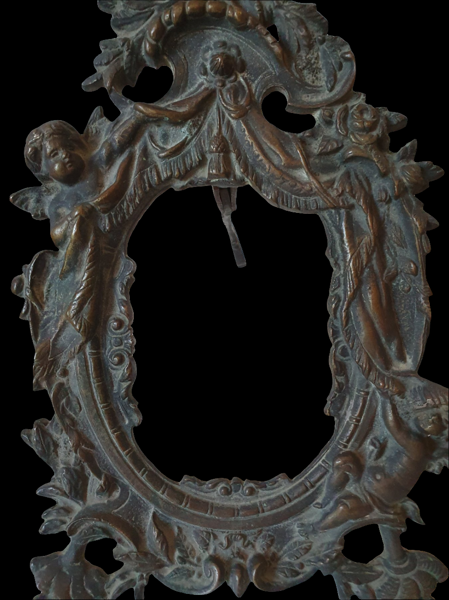 Victorian embossed frame - Patinated bronze - Mid 19th century