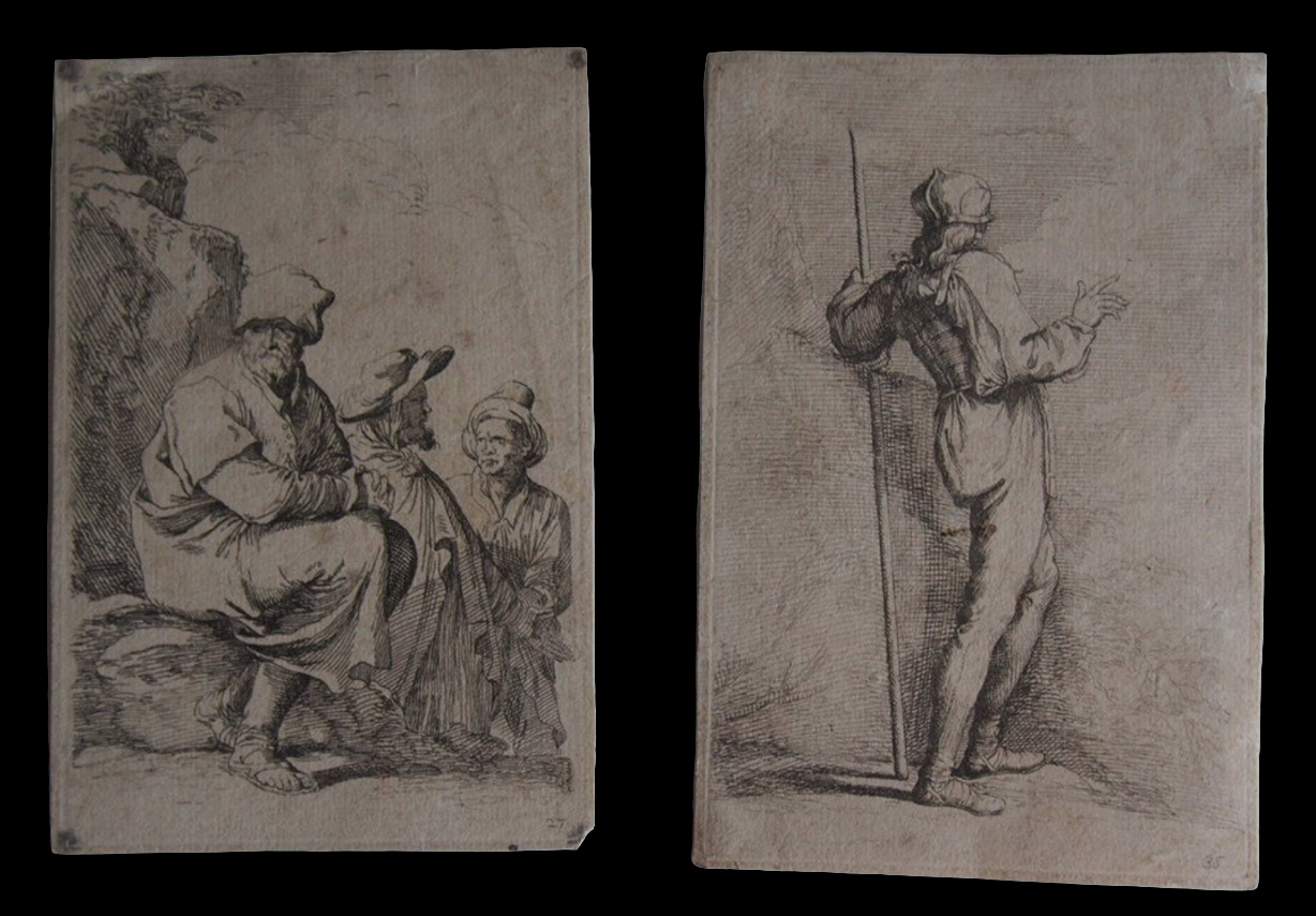 Salvator Rosa (1615-1673) - Four prints from the series of Figurine, 17th C